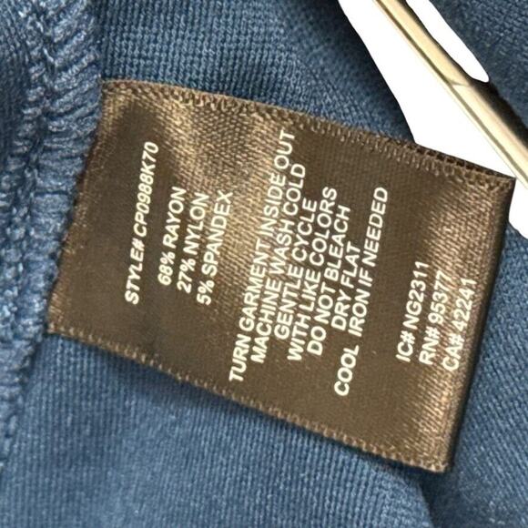 Sanctuary Lana Flare Ponte Knit Pants Blue Jewel NWT Stretch Pull On sz Large - Picture 15 of 16